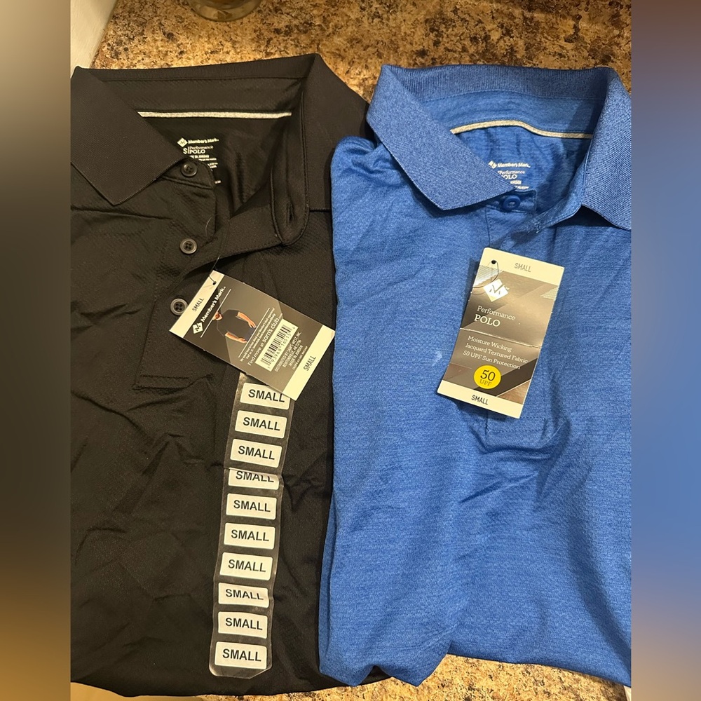 Black and Blue Men's Polo Shirts size s